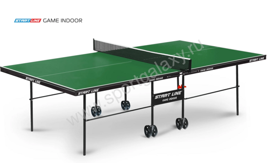 Стол н/теннис складной Start line Game Indoor (вес в упаковке 79кг) зеленый 6031-3 (10110)